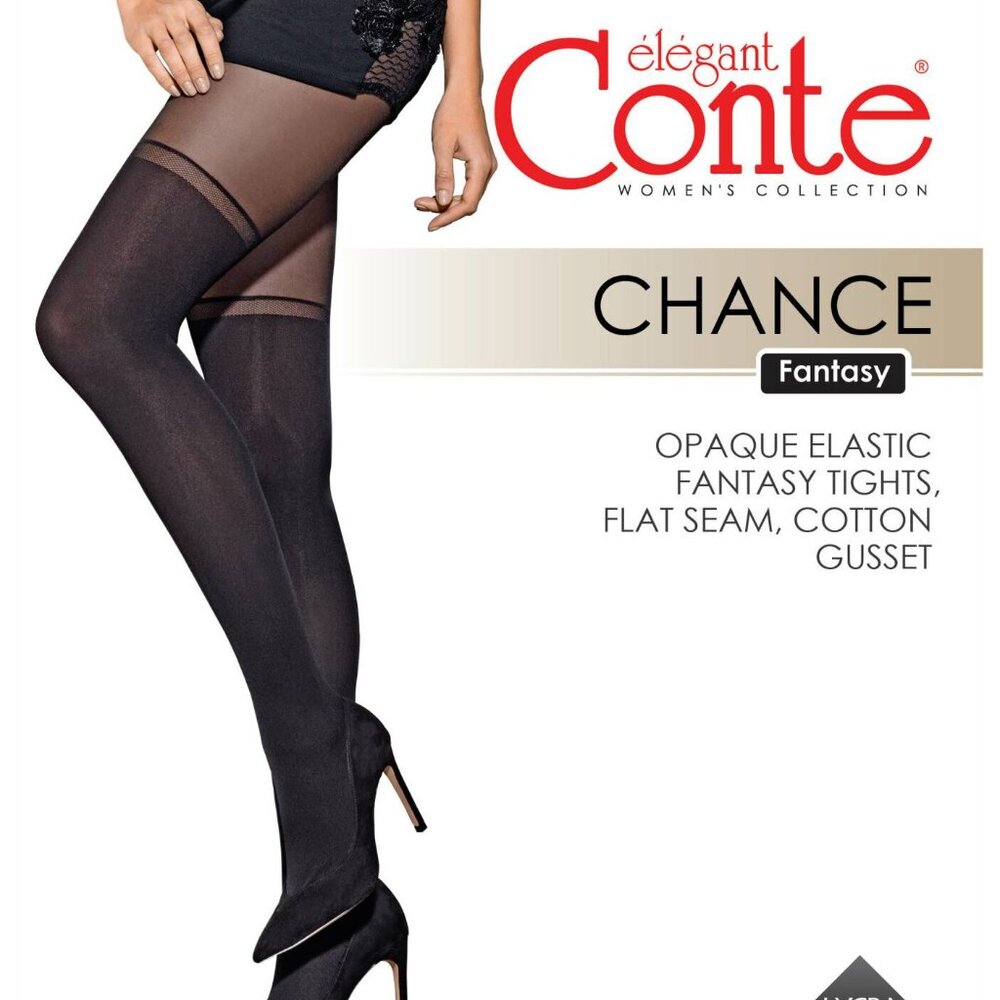 Conte Chance 50 Den - Fantasy Opaque Women's Tights with Imitation Golfs